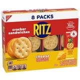 (3 pack) RITZ Cheese Sandwich Crackers, Lunch Snacks, 8 Snack Packs (6 Cracker Sandwiches Per Pack)