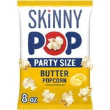SKINNYPOP Butter Flavored, Gluten Free Popcorn Party Size Bag, 8 oz