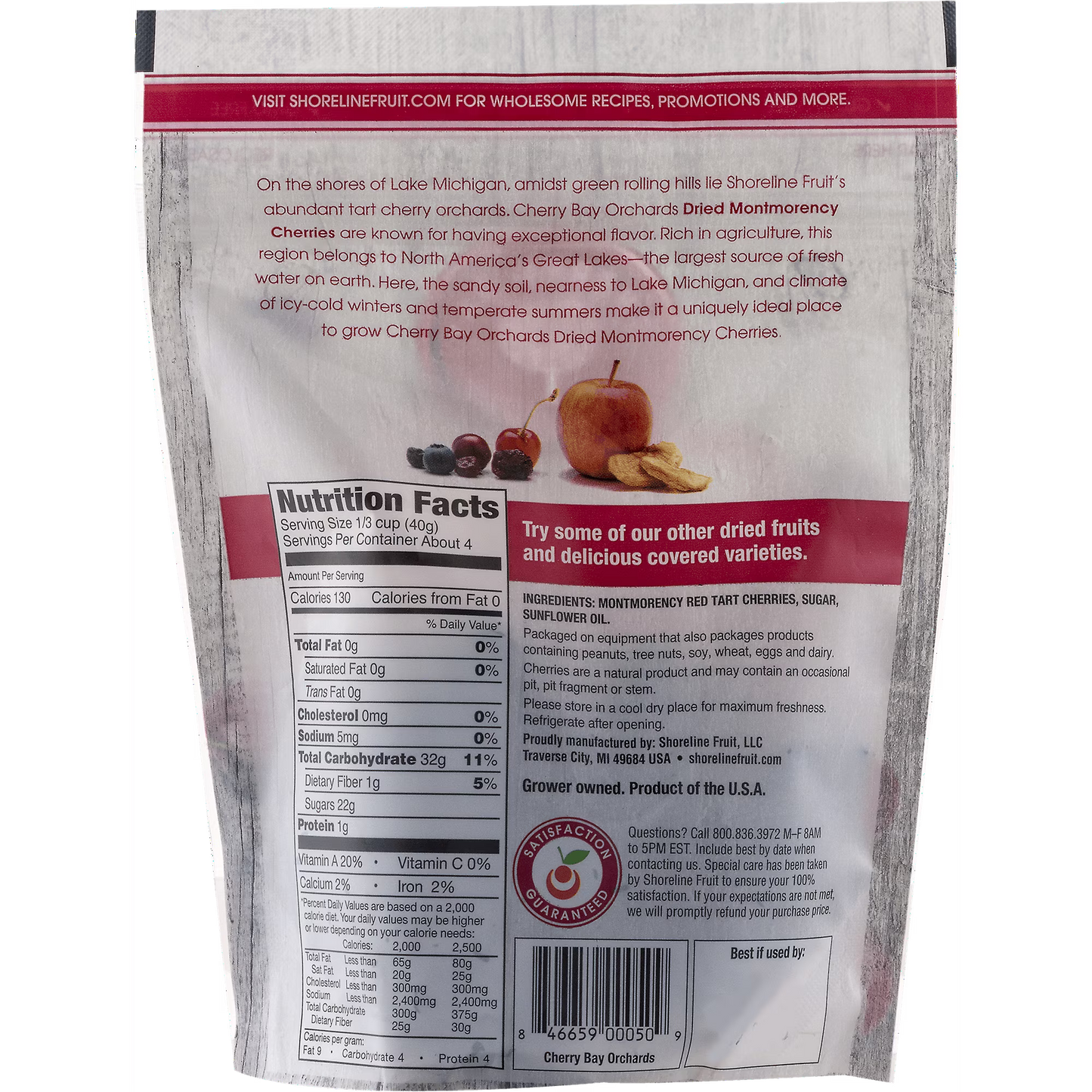(2 pack) Cherry Bay Orchards Dried Montmorency Cherries, 6 Oz.