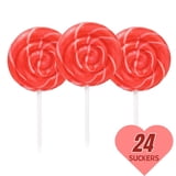 Red Swirl Lollipops, Party Favor Candy, 24 Count, 10.16 Ounce Box