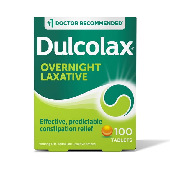 Dulcolax Stimulant Laxative Tablets, Effective & Predictable Overnight Relief, Bisacodyl 5 mg (100ct)