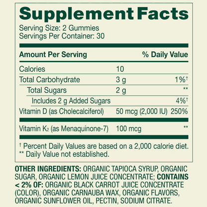 Spring Valley Vitamin K2 + Vitamin D3 Gummies, Mixed Berry, 60 Count, Supplement for Bone and Immune Health