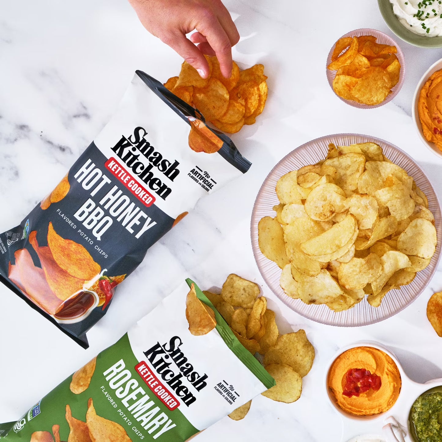 Smash Kitchen Hot Honey BBQ Non-GMO Kettle Chips, 6 oz