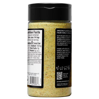 Spanglish Asadero Golden Garlic Seasoning Blend with Sea Salt and Garlic, 6.1 oz