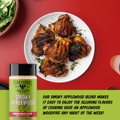 Fire & Smoke Society Smoky Applewood BBQ Seasoning, 6.9 oz Mixed Spices & Seasonings
