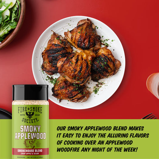 Fire & Smoke Society Smoky Applewood BBQ Seasoning, 6.9 oz Mixed Spices & Seasonings