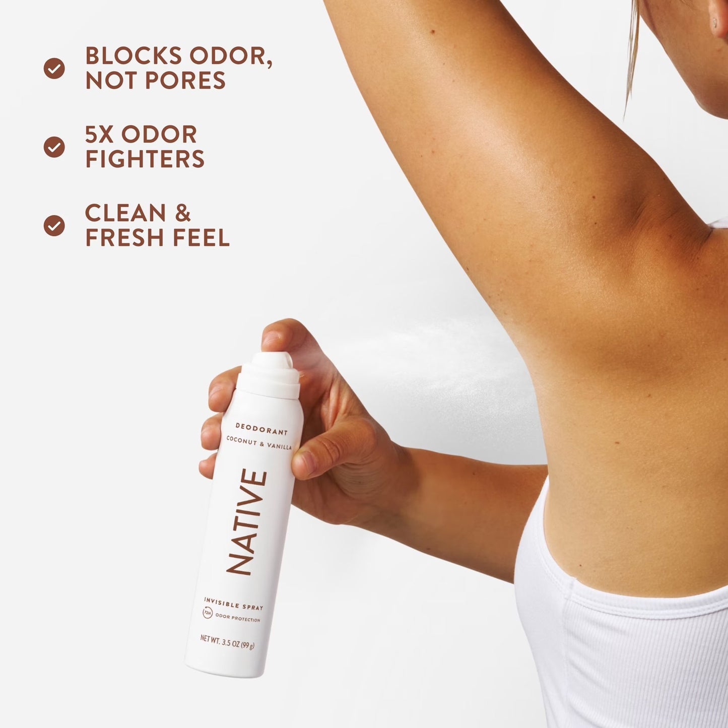 Native Deodorant & Body Spray, Aluminum Free, Coconut & Vanilla, for Women and Men, 3.5 oz