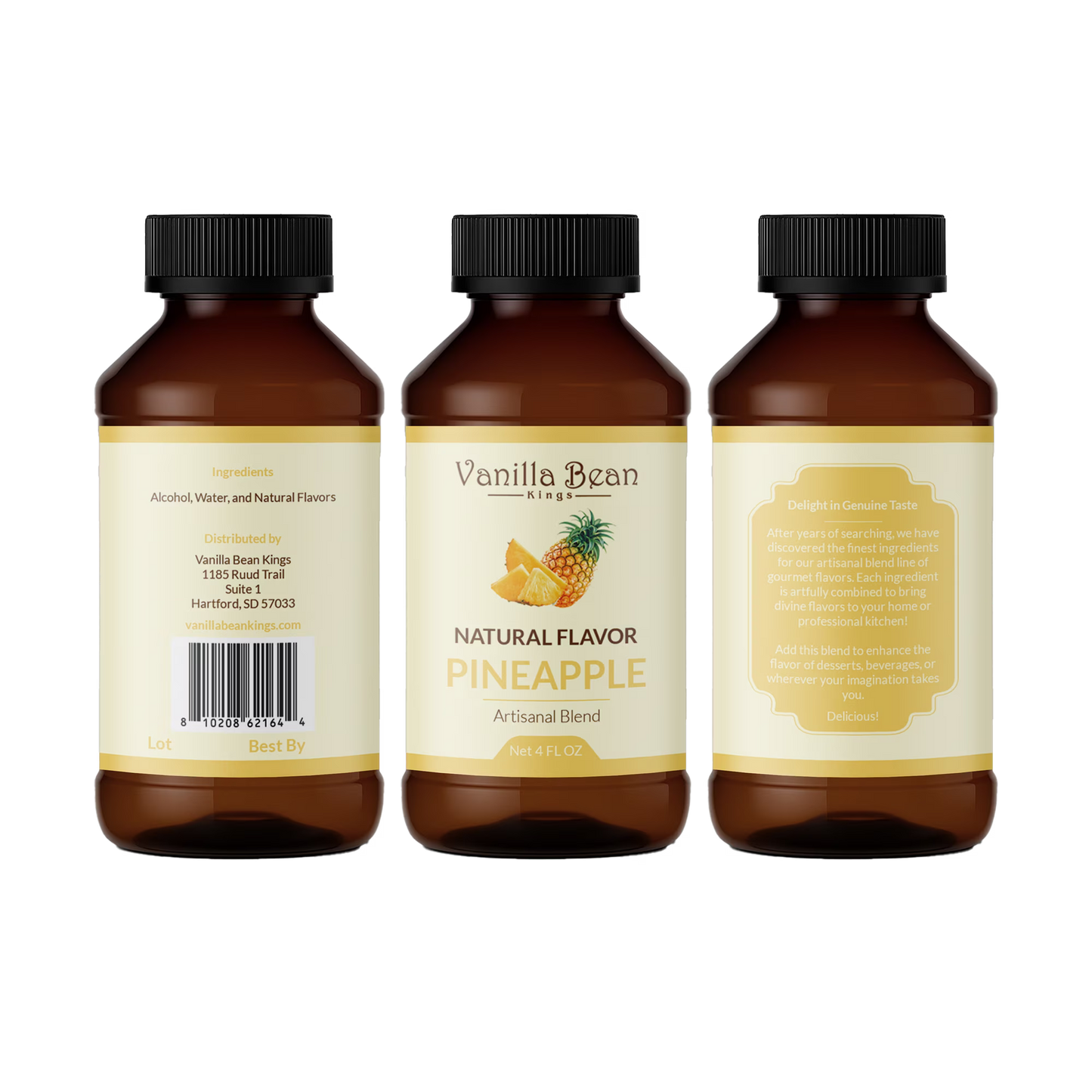 Natural Pineapple Extract for Baking and Flavoring - 4 OZ - Natural Flavors for Baked Goods, Desserts, & Cooking