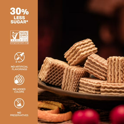 Loacker Quadratini Gingerbread, Bite-size Wafer Cookie, 8.82 oz, Pack of 6