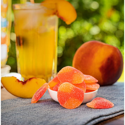 HARIBO Peaches Gummies Fruity Peach Flavor Gummy Candy, 8 oz, Share Size Bag
