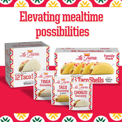 La Tiara Authentic Mexican Yellow Corn Taco Shells, Meal Prep, 18 Count, 3.8 oz