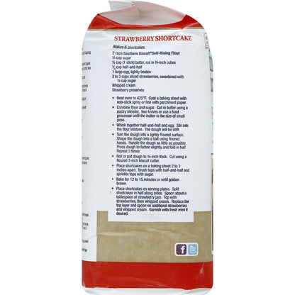 (4 pack) Southern Biscuit Self-Rising Flour, 100% Soft Wheat, 80 oz Bag