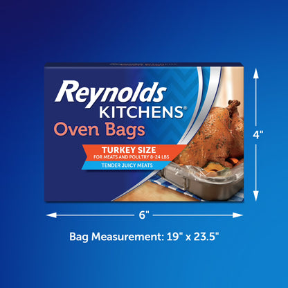 Reynolds Kitchens Turkey Size Oven Bags, Holds Up to 24 pounds, 2 Count