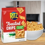 (3 pack) RITZ Toasted Chips Sour Cream and Onion Crackers, Party Snacks, 8.1 oz