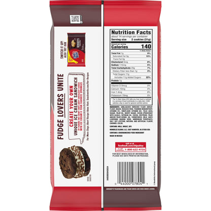 CHIPS AHOY! Chewy Chocolatey Hershey's Fudge Filled Soft Chocolate Chip Cookies, Family Size, 14.85 oz
