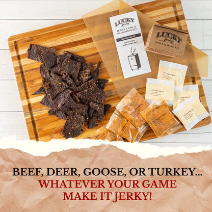 Lucky Jerky DIY Sweet & Spicy Seasoning Kit - Makes 20lbs of Jerky, Perfect for Slab & Stick Styles