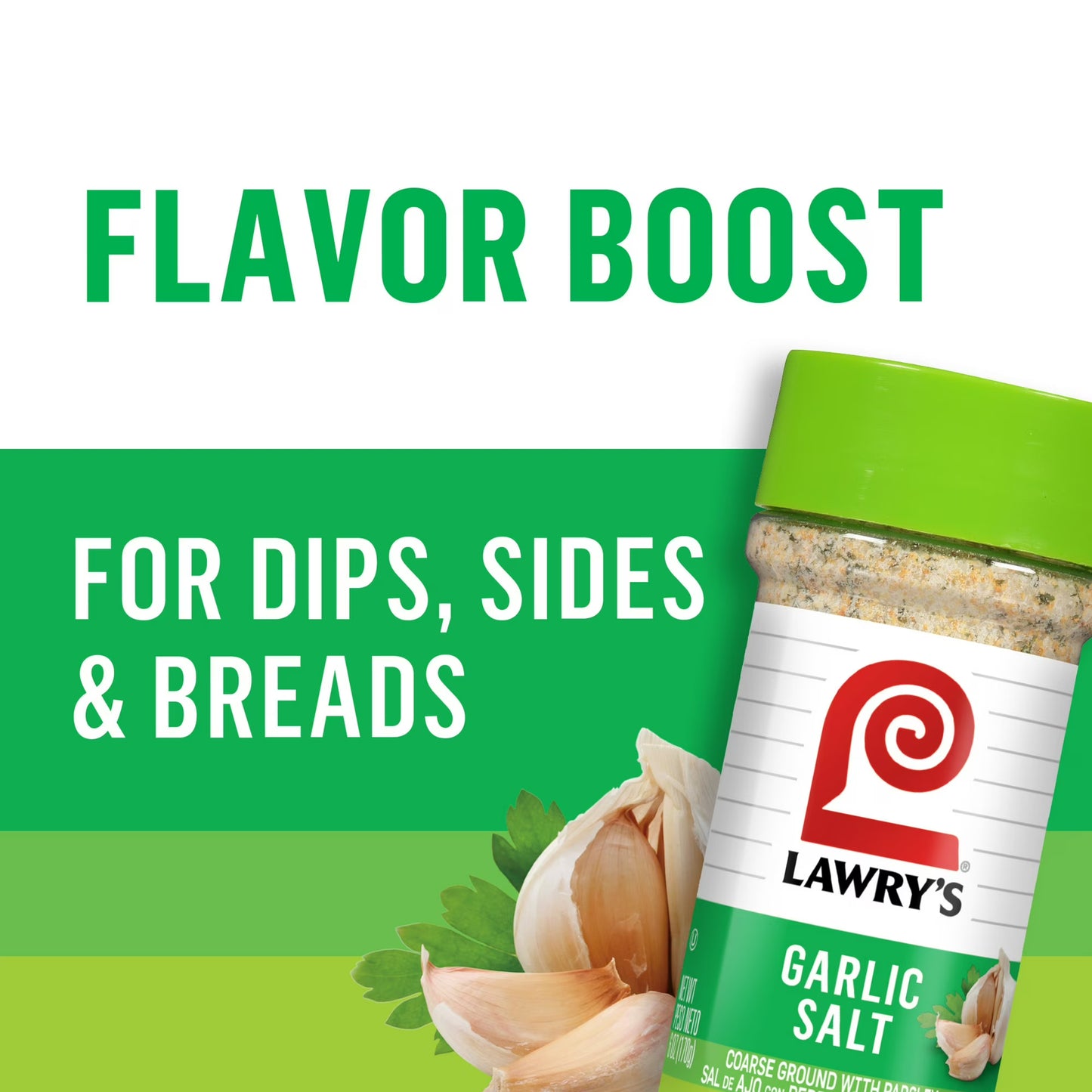 Lawry's Kosher Coarse Ground With Parsley Garlic Salt, 6.0 oz Bottle