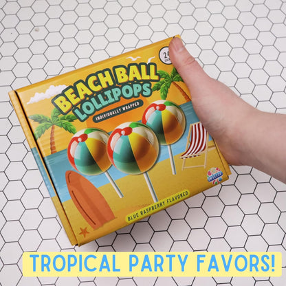Beach Ball Lollipops, Individually Wrapped Suckers, 24 Count Box, 10.16 Ounces