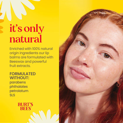 Burt's Bees Natural Origin Moisturizing Lip Balm Value Pack, Pomegranate, 2 Tubes