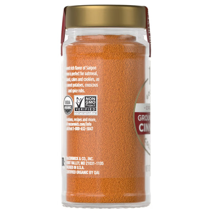 McCormick Gourmet Organic Ground Saigon Cinnamon, 1.25 oz Bottle