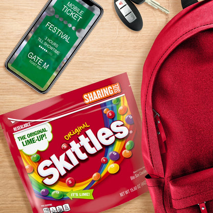 Skittles Wild Berry Chewy Candy, Sharing Size Fruity Candy, 15.6 oz Resealable Bag