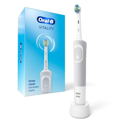 Oral-B Toothbrush, Vitality FlossAction Rechargeable Electric Toothbrush, White, Adults & Children 3+