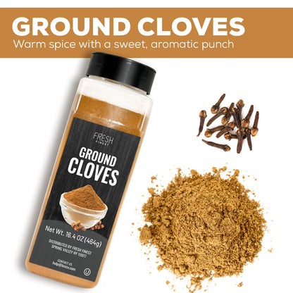 Ground Clove 16.4oz - Quality Ground Cloves - All-Natural, Non-GMO, Gluten-Free, Kosher - Perfect for Baking, Cooking, and Beverages