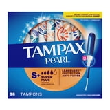 Tampax Pearl Tampons with LeakGuard Braid, Super Plus Absorbency, 36 Count