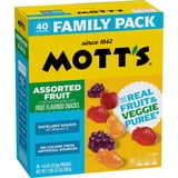 Mott's Gluten Free Assorted Fruit Flavored Snacks, Made with Real Fruit Puree (40 Pack)