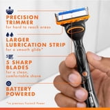 Gillette Fusion5 Power Men's Razor Handle, Orange, 1 Blade Refill