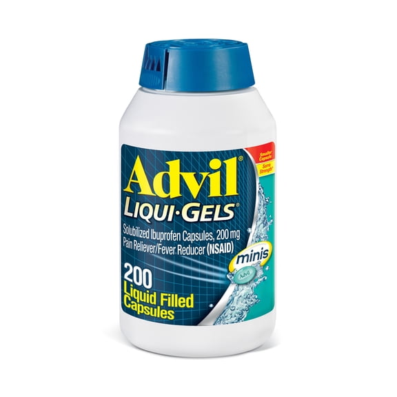Advil Liqui-Gels Minis Pain Relievers for Headache Relief, Fever Reducer Liquid Filled Capsules, 200 Mg Ibuprofen, 200 Count