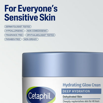 Cetaphil Deep Hydration Healthy Glow Daily 48 Hour Face Cream Moisturizer, 1.7 fl oz