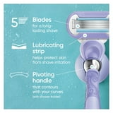 Venus Manual Razor, Deluxe Smooth Swirl for Women, 5 Blades, Handle + 2 Refills, Purple
