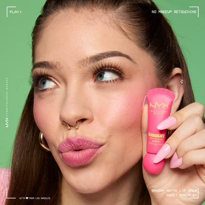 NYX Professional Makeup Smushy Matte Lip Balm, Sweet Smack, Mid-Tone Pink, 0.27 fl oz