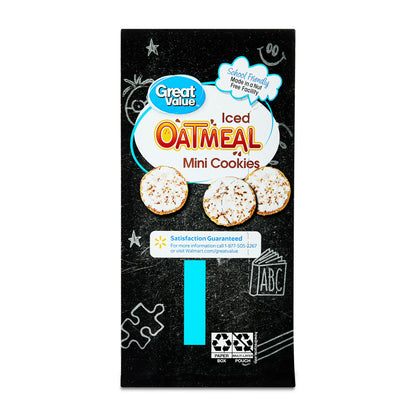 (3 pack) Great Value Mini Iced Oatmeal Cookies, 1 oz, 10 Snack Packs