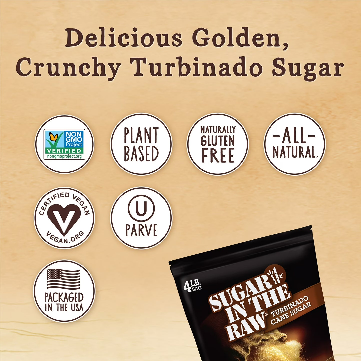 Sugar in The Raw Turbinado Cane Sugar for Baking, Coffee, and Cooking, 64 oz, Bag