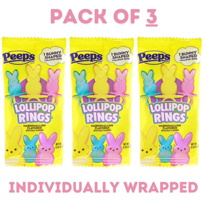 Peeps Easter Lollipop Ring Candy, .42 Ounces Per Ring (Pack of 3)