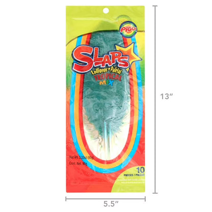 Dulces Pigui Slaps Tropical Flavor Paletas Mexican Candy (10 Lollipops)