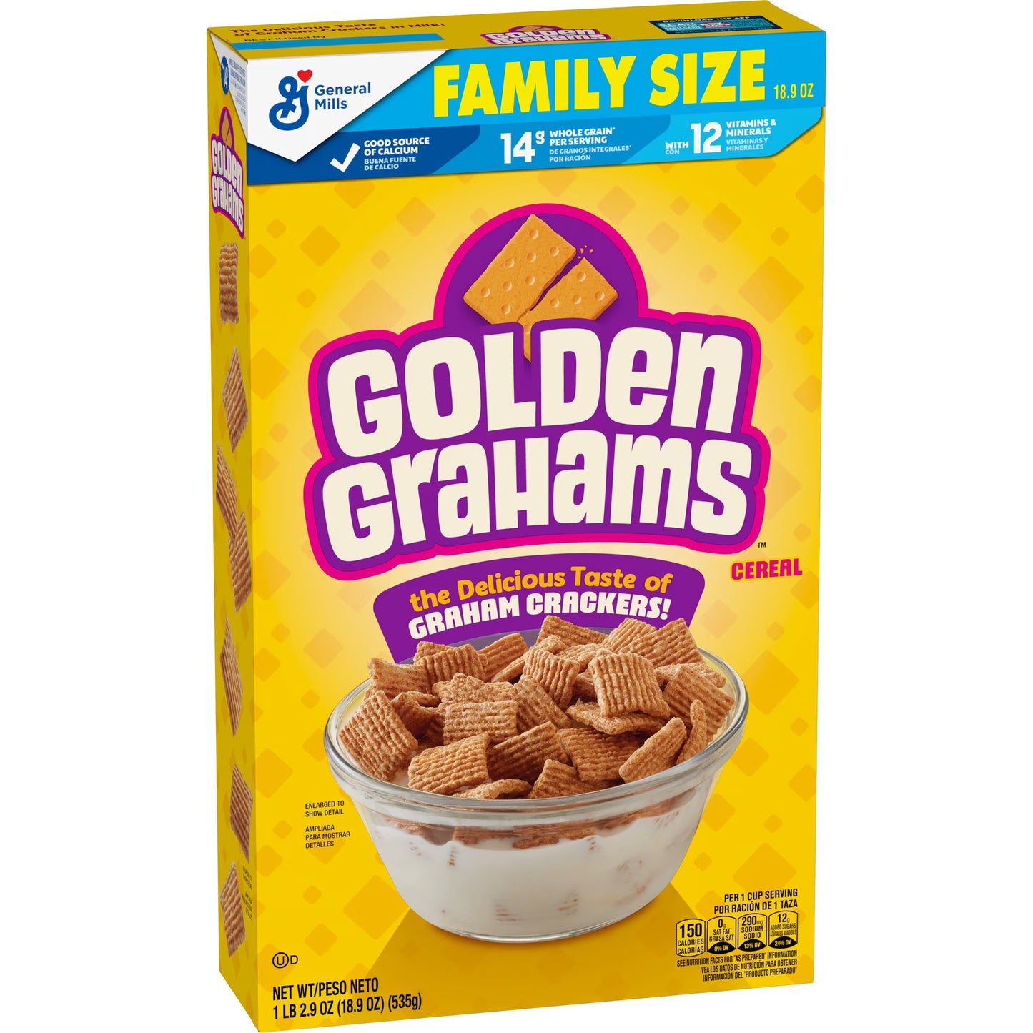 Golden Grahams Breakfast Cereal, Graham Cracker Taste, Family Size, 18.9 oz