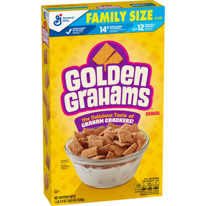 Golden Grahams Breakfast Cereal, Graham Cracker Taste, Family Size, 18.9 oz