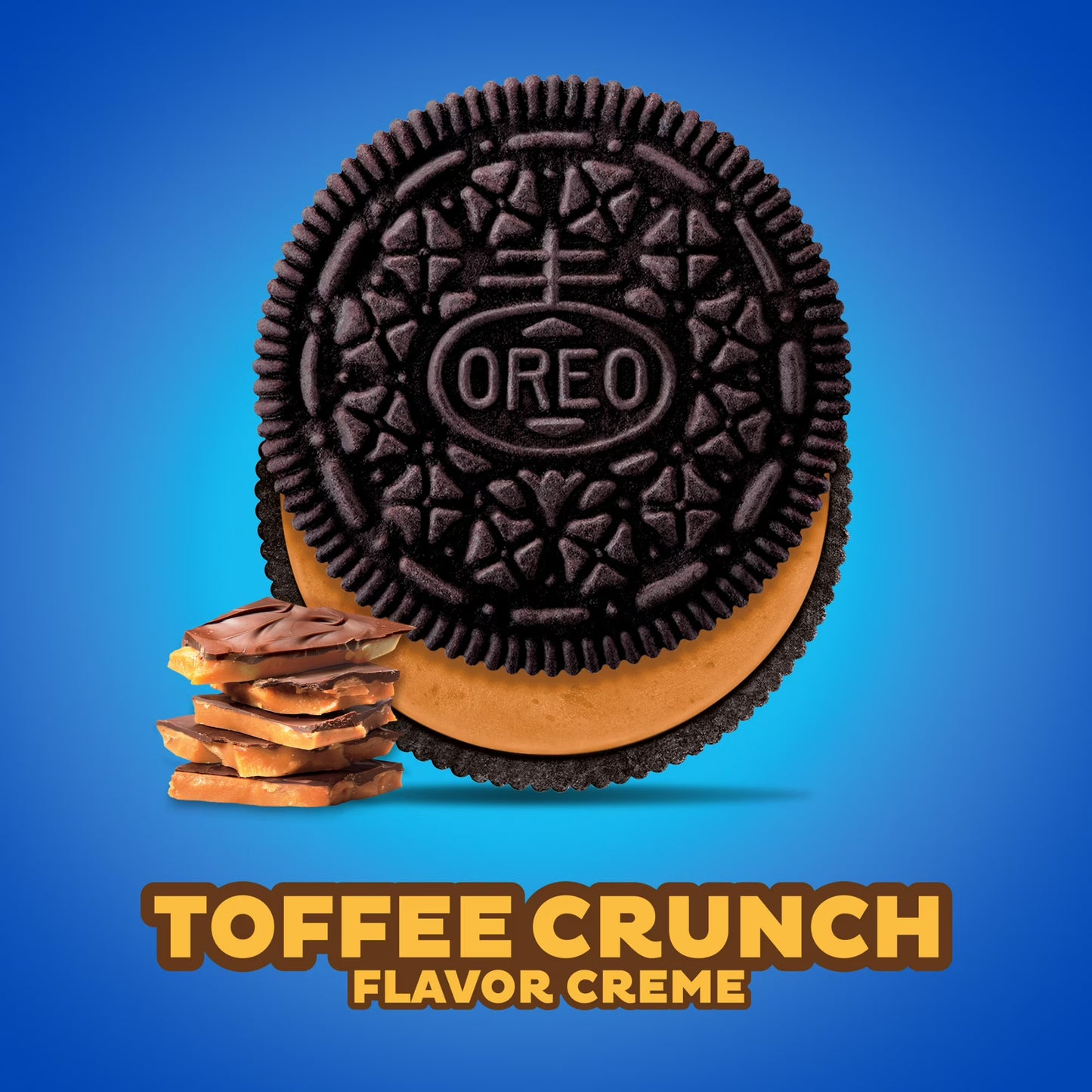 (3 pack) OREO Toffee Crunch Creme with Sugar Crystals Chocolate Sandwich Cookies, Family Size, 17 oz