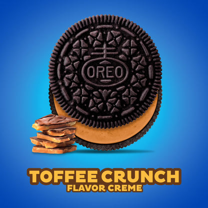 (3 pack) OREO Toffee Crunch Creme with Sugar Crystals Chocolate Sandwich Cookies, Family Size, 17 oz