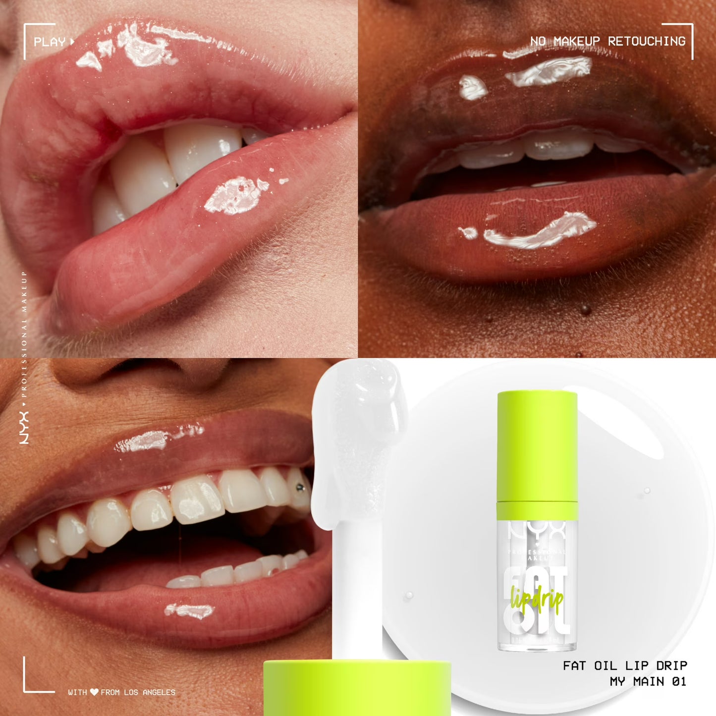 NYX Professional Makeup Fat Oil Lip Drip Hydrating Lip Gloss with Oil Blend, My Main, 0.16 fl oz
