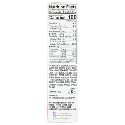 Veggies Made Great Double Chocolate Muffin, 12oz, 6ct Box (Frozen)