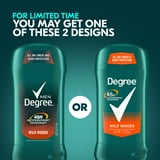 Degree Long Lasting Men's Antiperspirant Deodorant Stick Twin Pack, Wildwoods, 2.7 oz