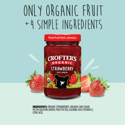 Crofters Fruit Spread Organic Premium Strawberry, 16.5 oz