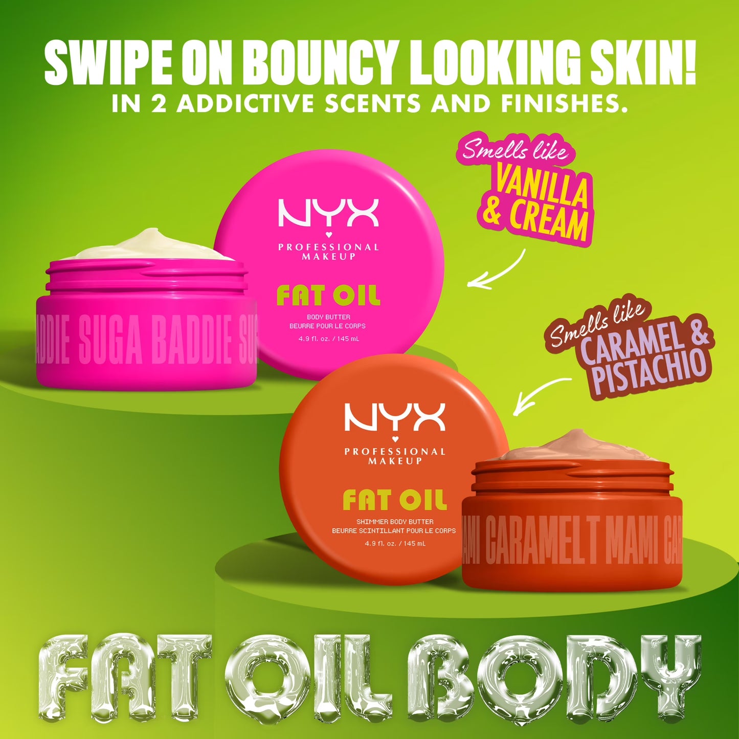 NYX Professional Makeup Fat Oil Whipped Body Butter With Shea Butter, Caramelt Mami, 4.9 Fl Oz