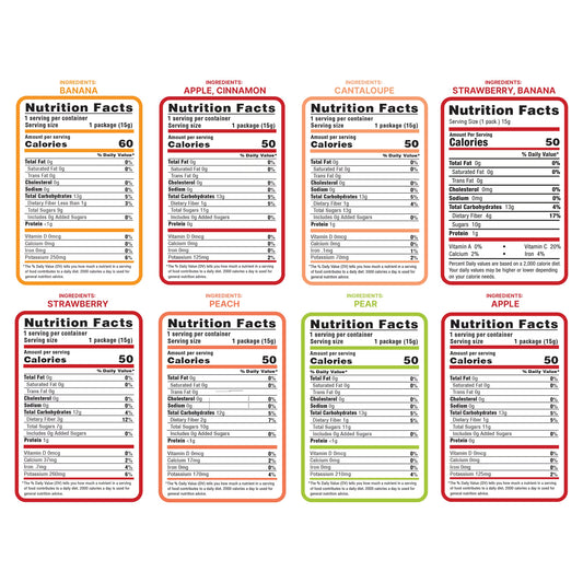 Nature's Turn Freeze-Dried Fruit Crisps Sampler Variety Pack, No Added Sugar, Healthy Natural Fruit Crisp Snack for School Lunch, 8 Pack (0.53 oz Each)