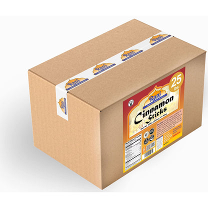 Rani Cinnamon Sticks 400oz (25lbs) 11.63kg Bulk Box - 2300-2500 Sticks - Strong Aroma, Perfect for Baking, Cooking & Beverages | 3+ Inches Length - Cassia Saigon Cinnamon from Vietnam | Kosher