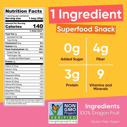 Yammy 1 Ingredient Superfood Snack Variety Pack, Dried Sweet Potato Sticks, Mango Chips, Dragon Fruit Chips, Like Freeze Dried Fruit (Pack of 9)
